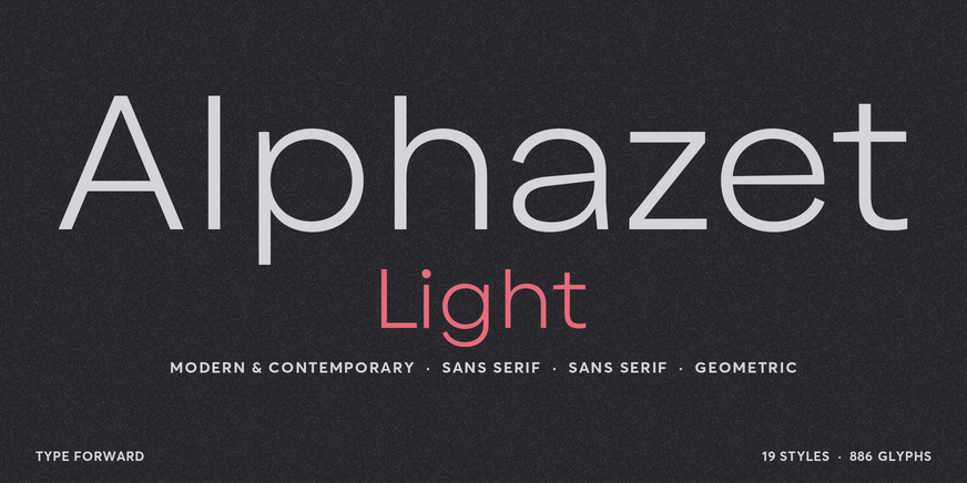 Alphazet Light character specimen 1