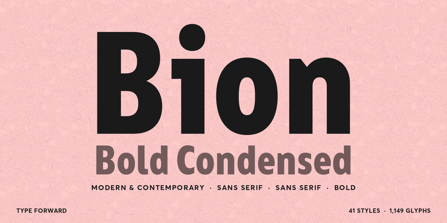 Bion Bold Condensed character specimen 1