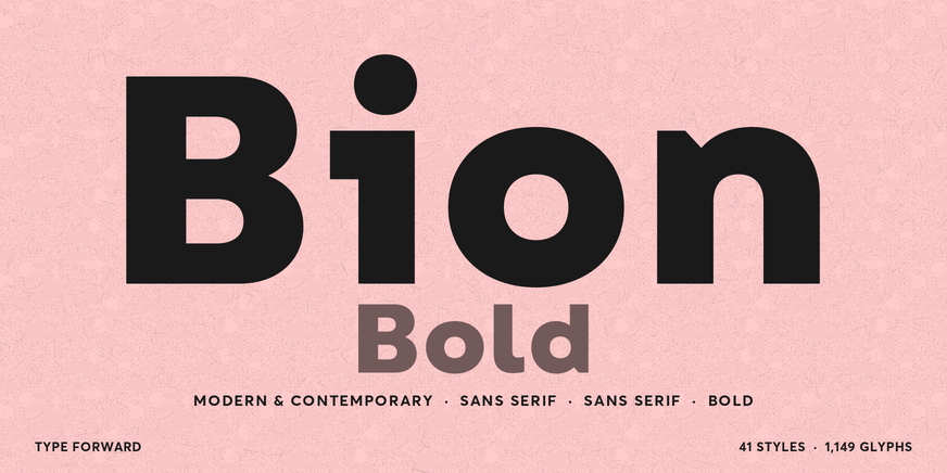 Bion Bold character specimen 1