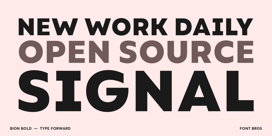 Bion Bold character specimen 2
