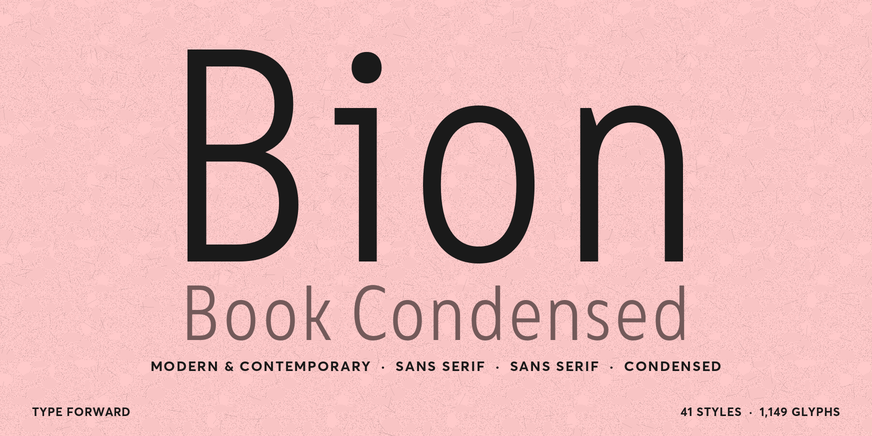 Bion Book Condensed character specimen 1