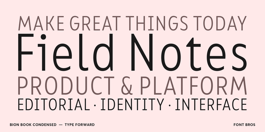 Bion Book Condensed character specimen 2