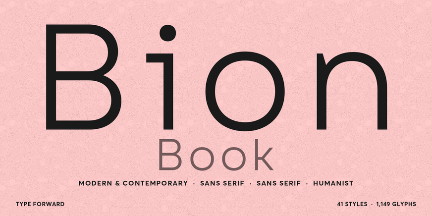 Bion Book character specimen 1