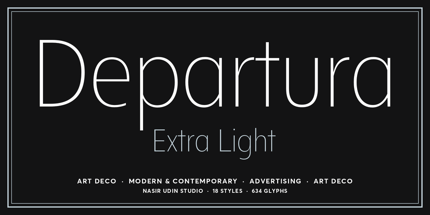 Departura Extra Light character specimen 1