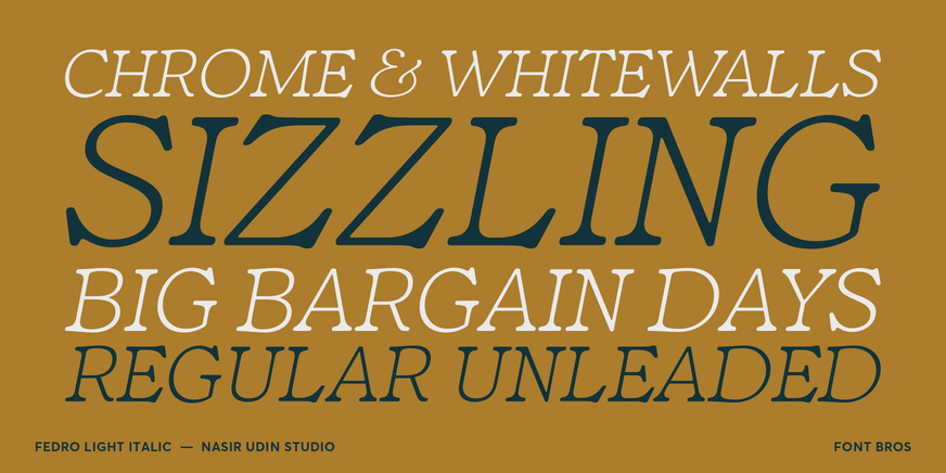 Fedro Light Italic character specimen 2