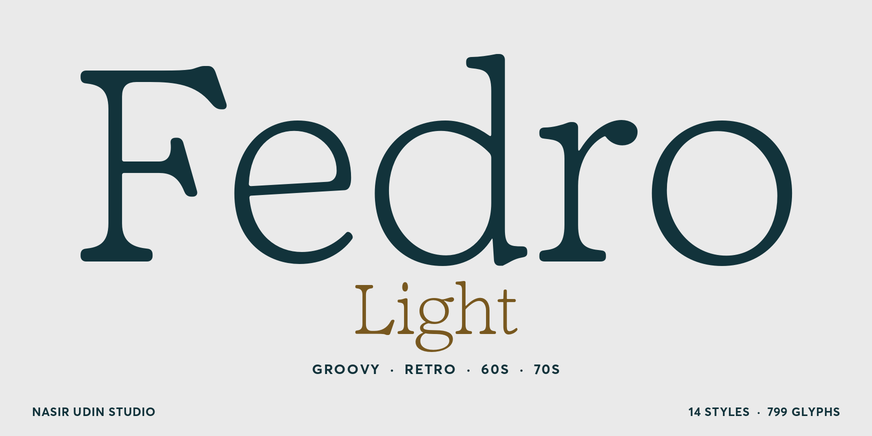 Fedro Light character specimen 1