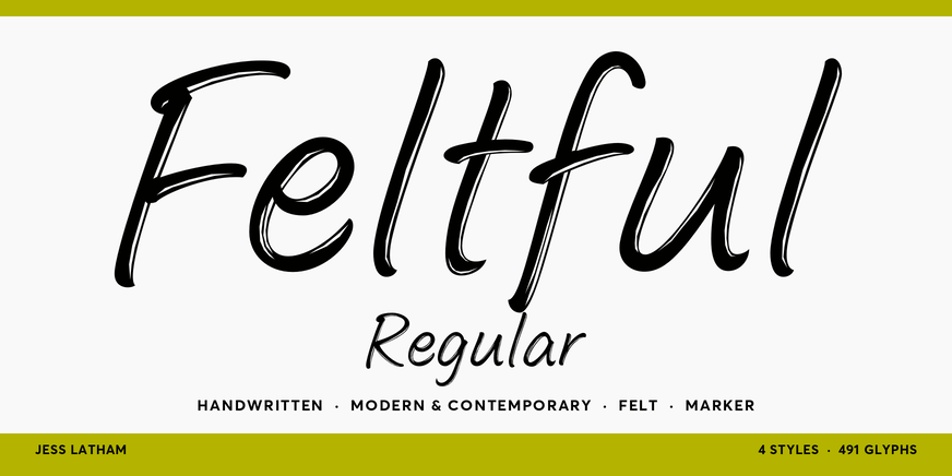 Feltful Regular character specimen 1
