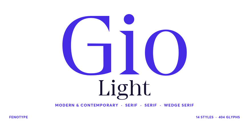 Gio Light character specimen 1