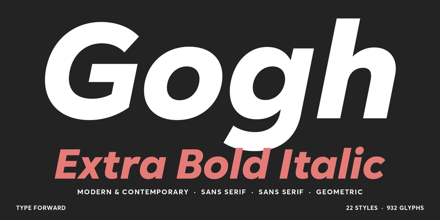 Gogh Extra Bold Italic character specimen 1