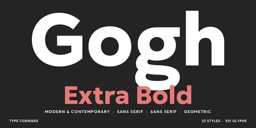 Gogh Extra Bold character specimen 1