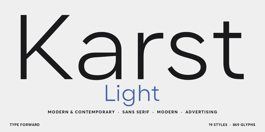 Karst Light character specimen 1