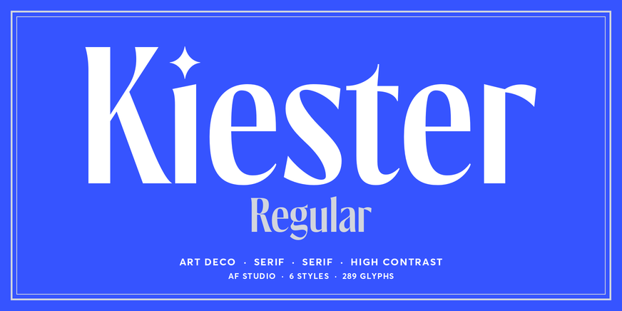 Kiester Regular character specimen 1