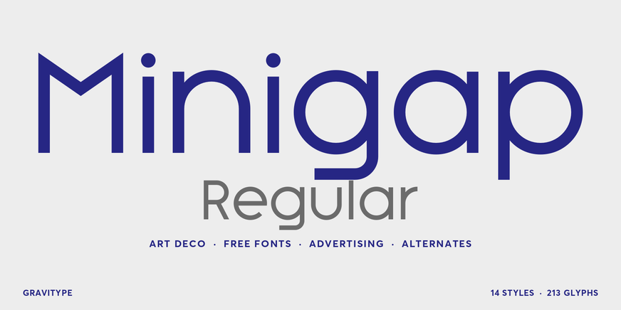 Minigap Regular character specimen 1