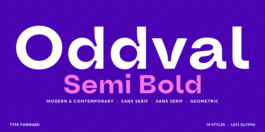Oddval Semi Bold character specimen 1