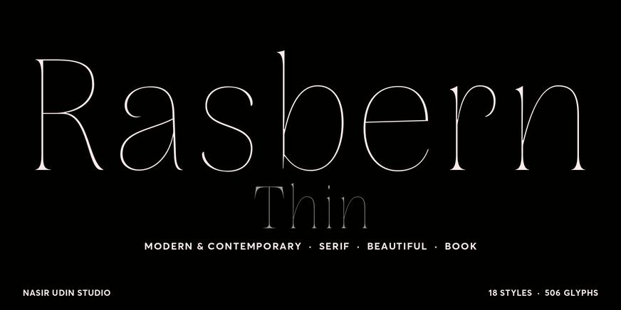 Rasbern Thin character specimen 1