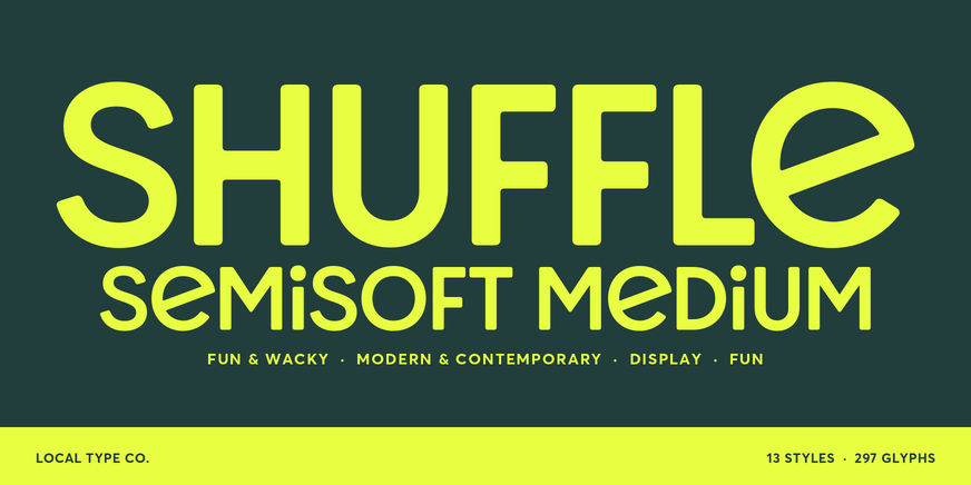 Shuffle SemiSoft Medium character specimen 1