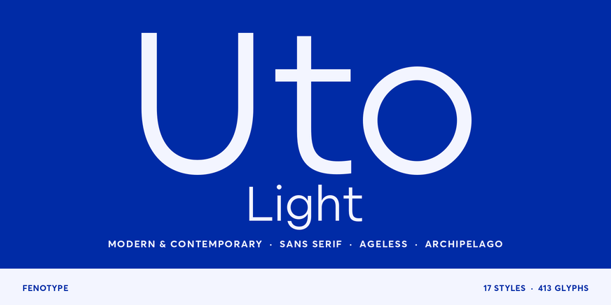 Uto Light character specimen 1