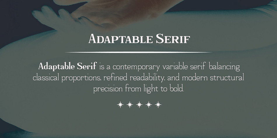 Adaptable Serif Regular family specimen 2