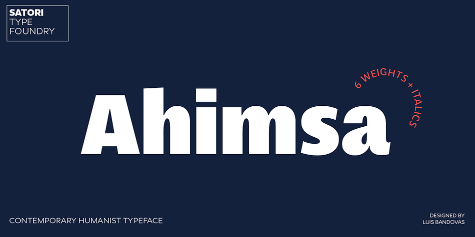 Ahimsa Medium Italic family preview