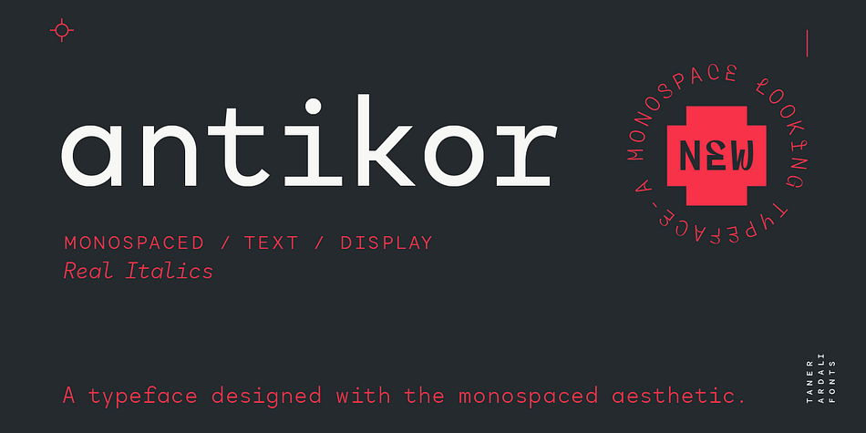 Antikor Mono Light Italic family preview