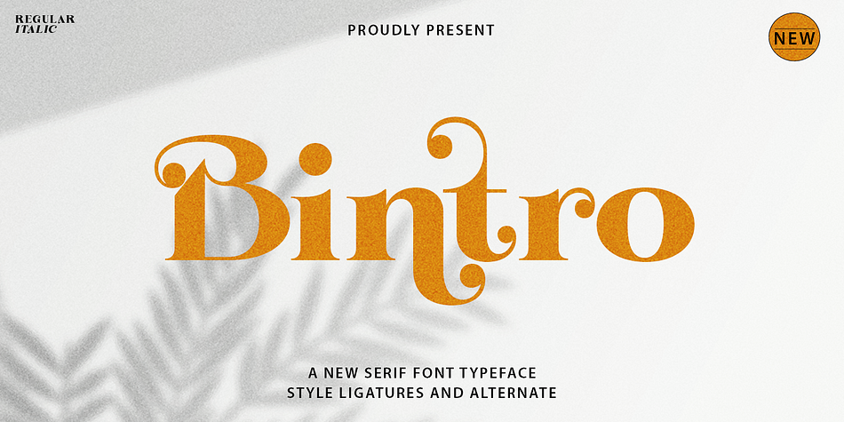 Bintro Italic family specimen 1