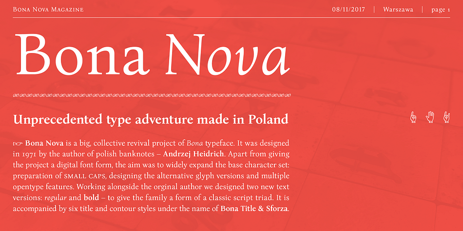 Bona Nova Text Bold family preview
