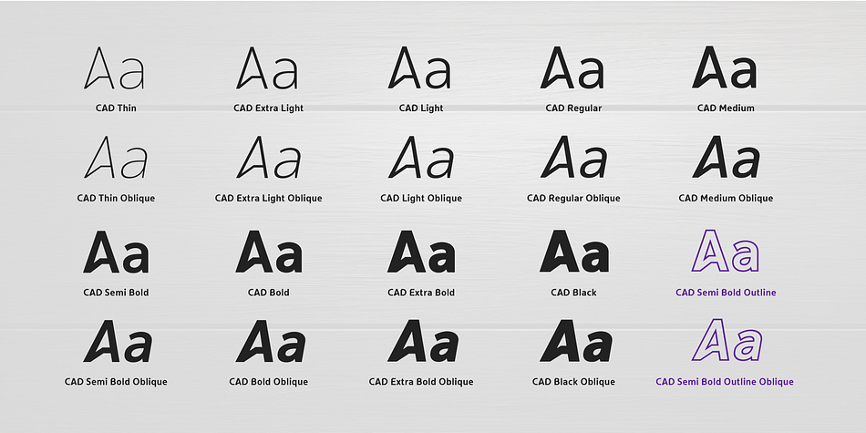 Cad Semi Bold family specimen 2