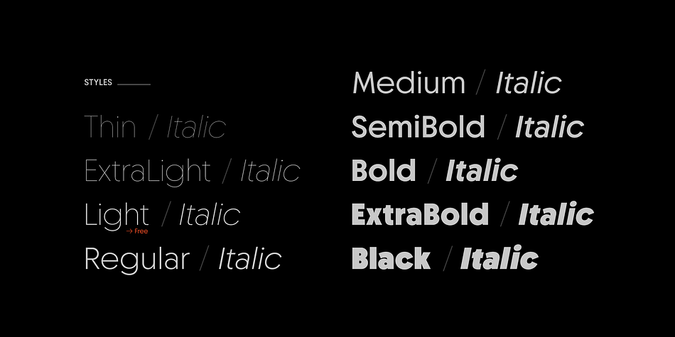 Chopin Light family specimen 2