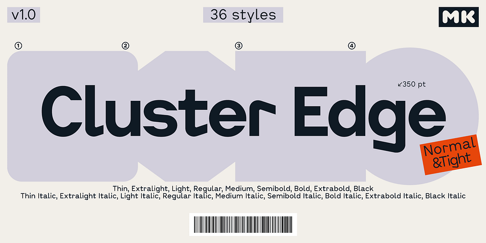 Cluster Edge Semi Bold family preview