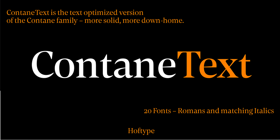 Contane Text Light family specimen 1