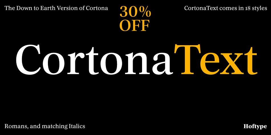 Cortona Text Light family specimen 1