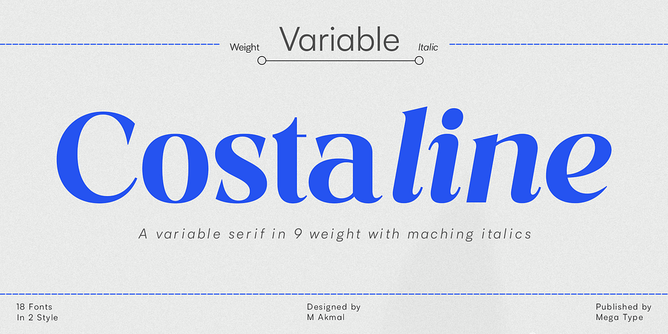 Costaline Thin Italic family preview