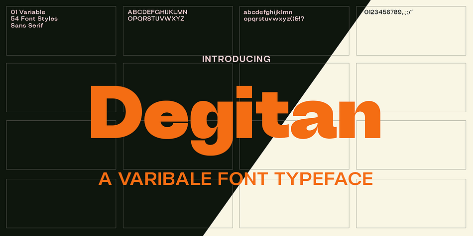 Degitan Condensed Thin family specimen 1