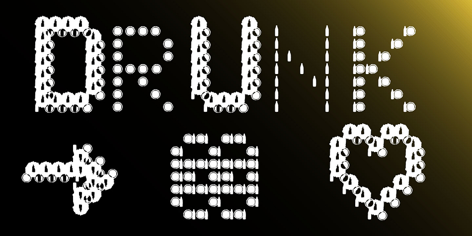 Drunken Pixel C Small Caps D family specimen 2