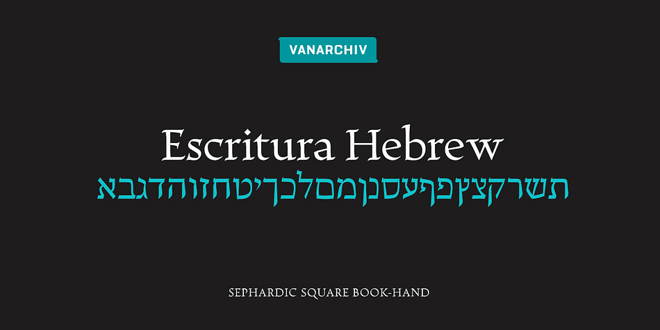 Escritura Hebrew DemiBold family specimen 1