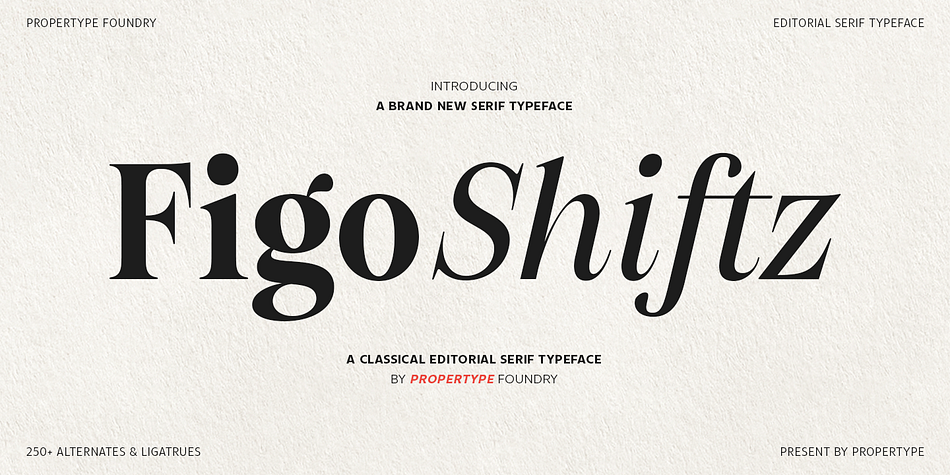 Figo Shiftz Thin Italic family specimen 1