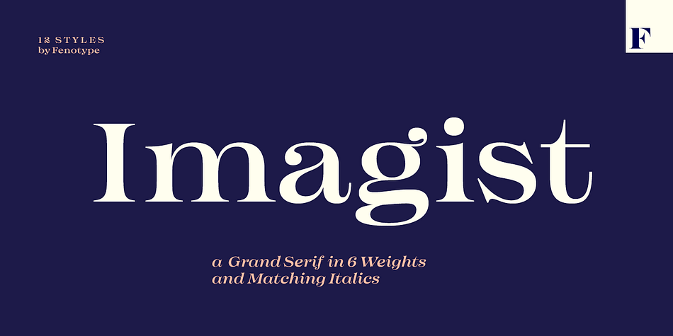 Imagist Light Italic family specimen 1