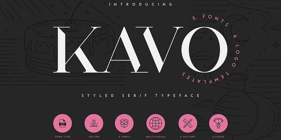 Kavo Serif Light Styled family specimen 1