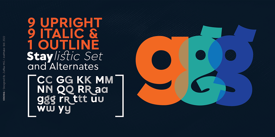 Krong Sans Outline Bold family specimen 2