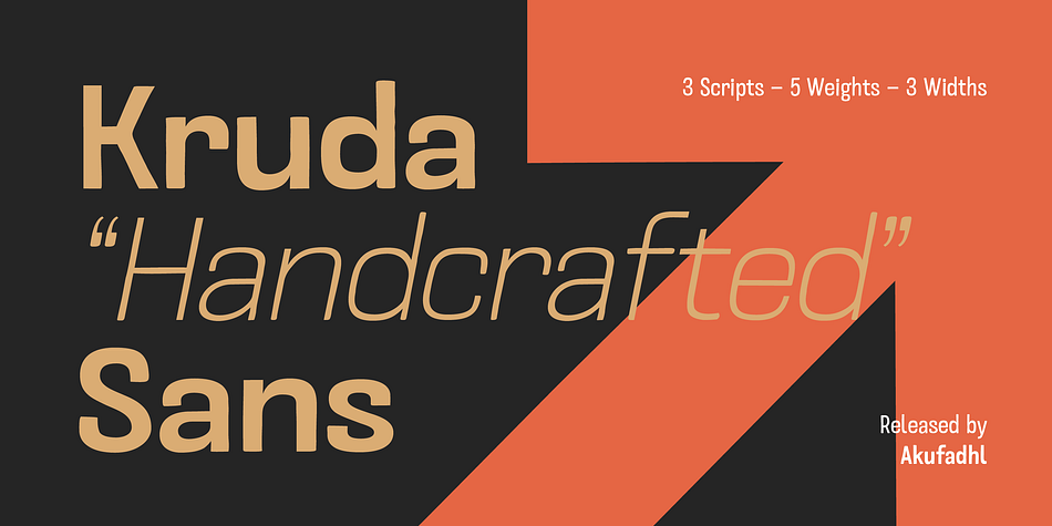 Kruda Handcrafted Sans Wide Slanted family preview