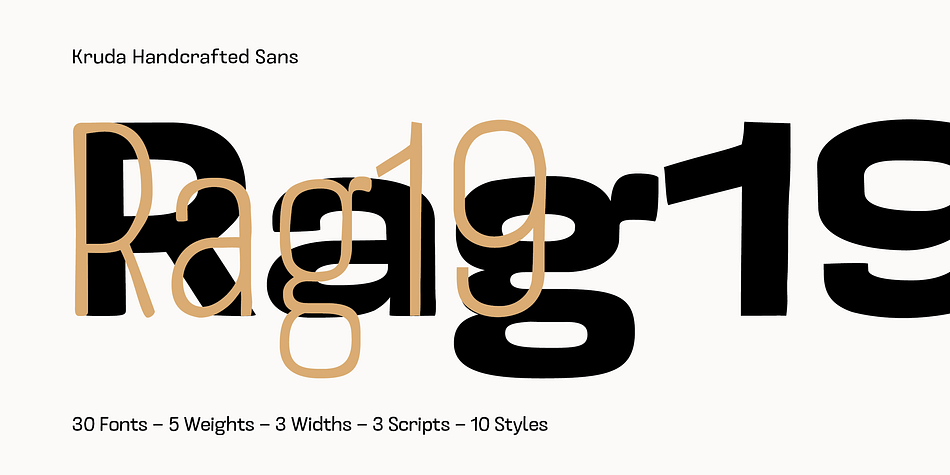 Kruda Handcrafted Sans Wide Slanted family specimen 2