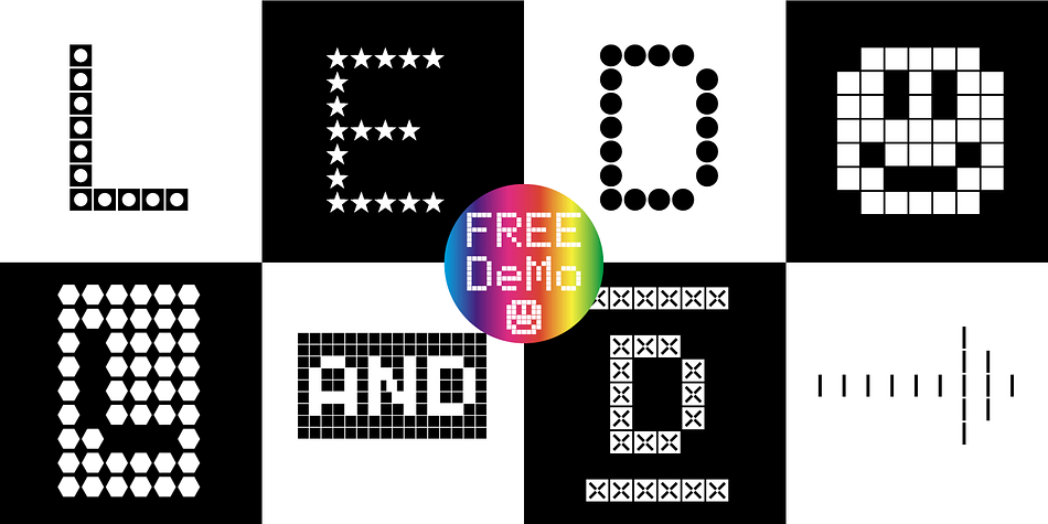 LED Pixel Triangle family specimen 1
