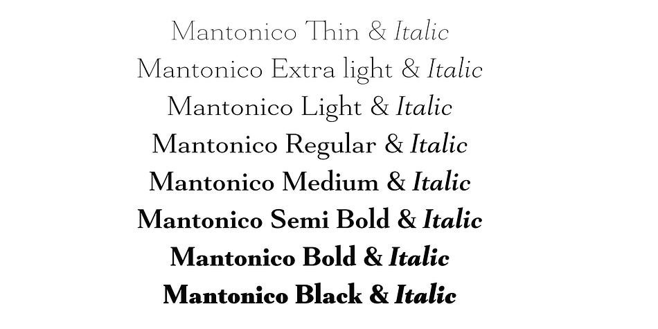 Mantonico Extra Light Italic family specimen 2