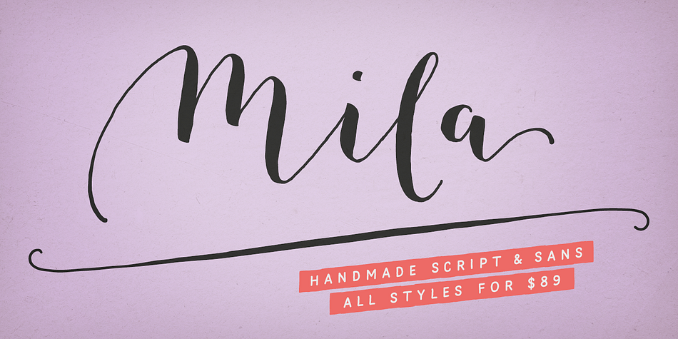 Mila Script Sans Light family specimen 1