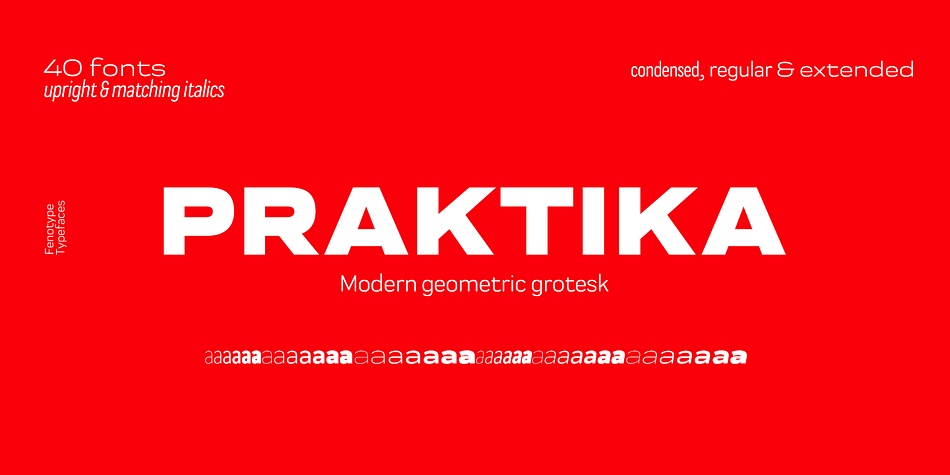 Praktika Light Italic family specimen 1