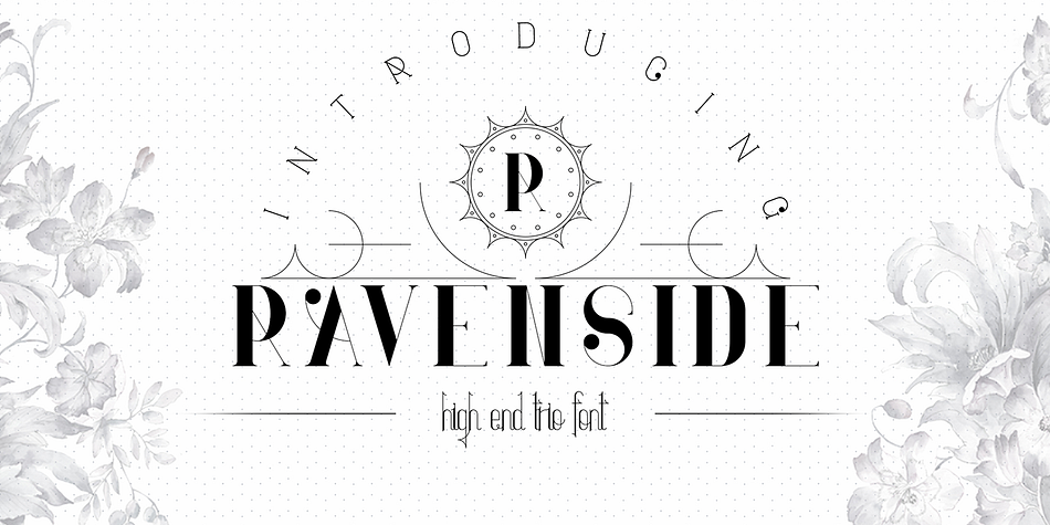 Ravenside-high End Trio Font T Light family specimen 1