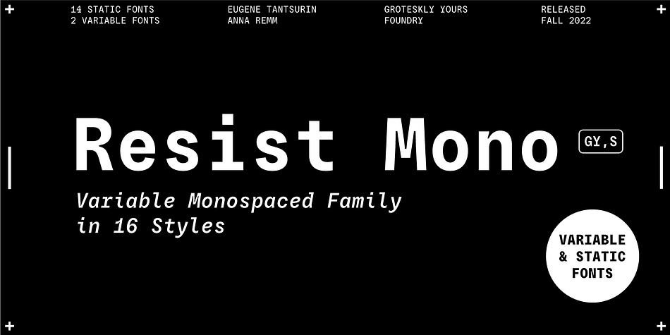 Resist Mono Trial family specimen 1