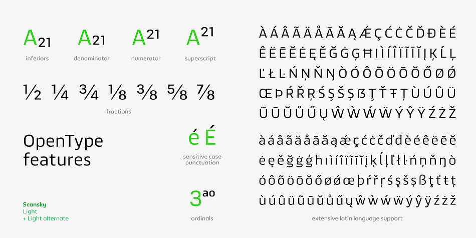 Scansky Condensed Semi Bold family specimen 2