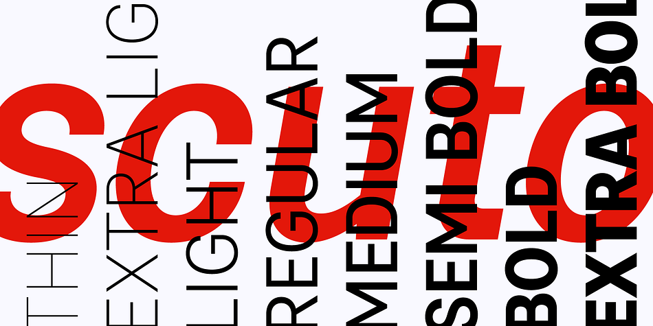 Scuto Sans Extra Light Italic family specimen 2