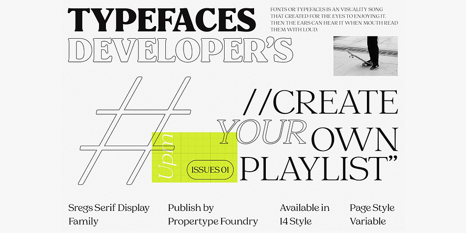 Sregs Extra Light Italic family specimen 2